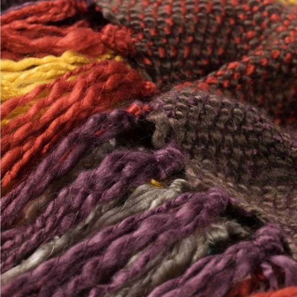 Spiced Cha Chunky Yarn Multicolor Plaid Throw Blanket - Picture 7 of 11